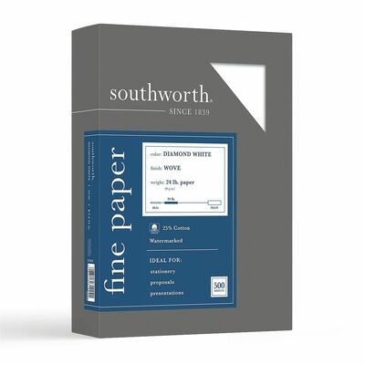 Diamond White Paper25 Cotton24 lb.8-1/2"x11"500/BXWhite