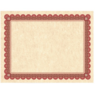 Certificate RefillW/Borders24Lb8-1/2"x11"25 per PackCopper
