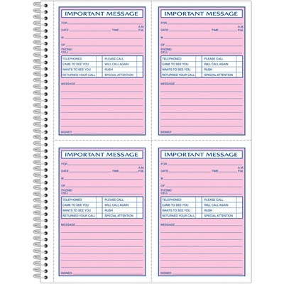 ""Important Message"" Book 11""x8-1/4"" PK/CY Paper