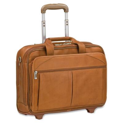 Computer Case Locking Handle Leather 18"x8-1/2"x14" Tan