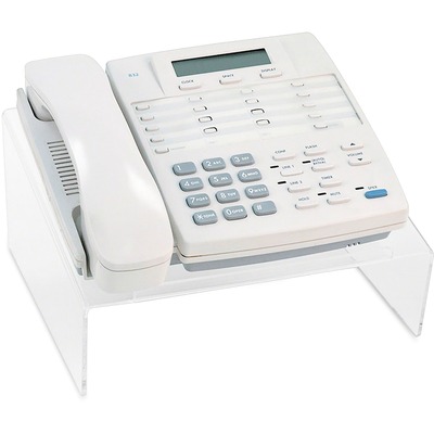 Angled Telephone Desk Stand Raised PlatformOne PieceClear