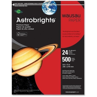 Astrobright Paper 24Lb 8-1/2"x11" 500/RM Re-Entry Red
