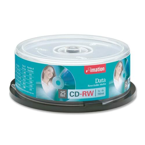 Imation CD Rewritable Media - CD-RW - 4x - 700 MB - 25 Pack Spindle -