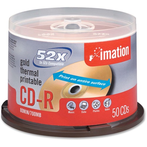 Imation CD Recordable Media - CD-R - 52x - 700 MB - 50 Pack Spindle