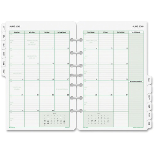 Day-Timer 2 Pages Per Month January-December Calendar Refills