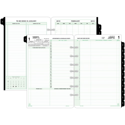 Day-Timer Day-Timer 2 Pages Daily Calendar Refill Pages
