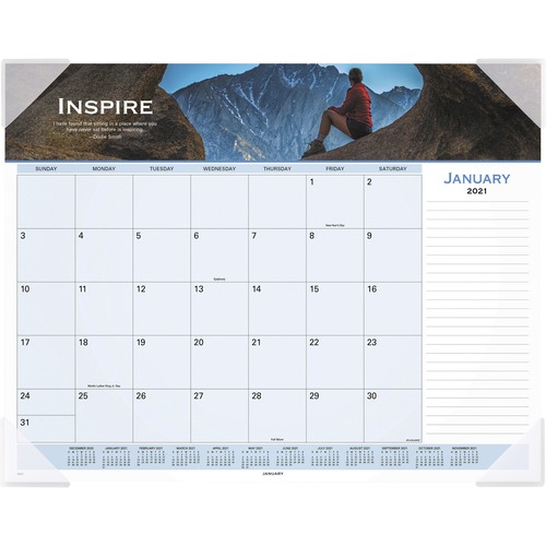 At-A-Glance Panoramic Motivational Desk Pad Calendar