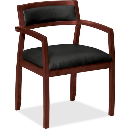 Basyx by HON VL852 Slim Black Leather Guest Side Chair