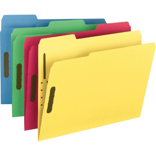 Smead Smead 11975 Assortment Colored Fastener File Folders with Reinforced T