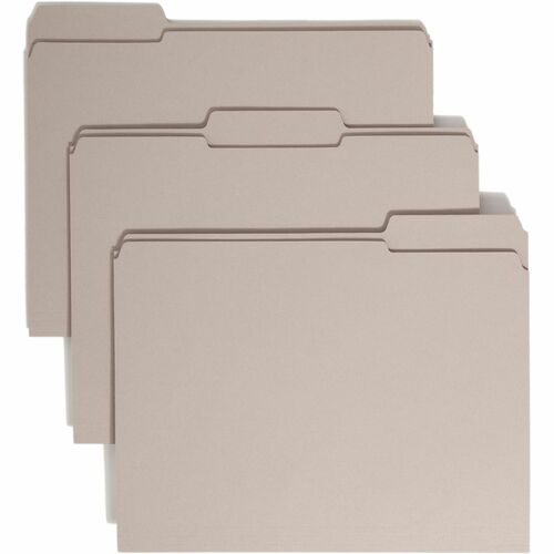 Smead Smead 12334 Gray Colored File Folders with Reinforced Tab