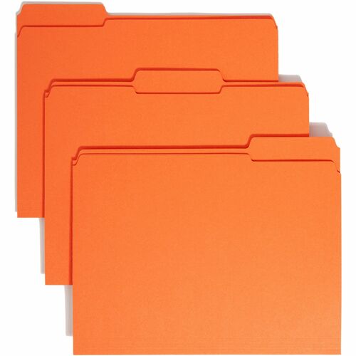 Smead Smead 12534 Orange Colored File Folders with Reinforced Tab