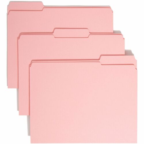 Smead Smead 12634 Pink Colored File Folders with Reinforced Tab