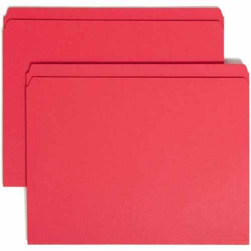 Smead 12710 Red Colored File Folders with Reinforced Tab