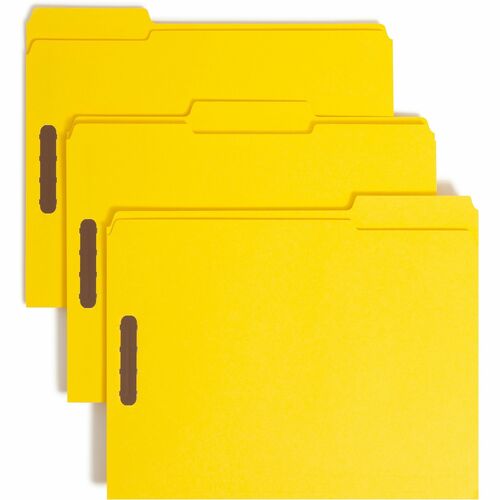 Smead Smead 12940 Yellow Colored Fastener File Folders with Reinforced Tabs