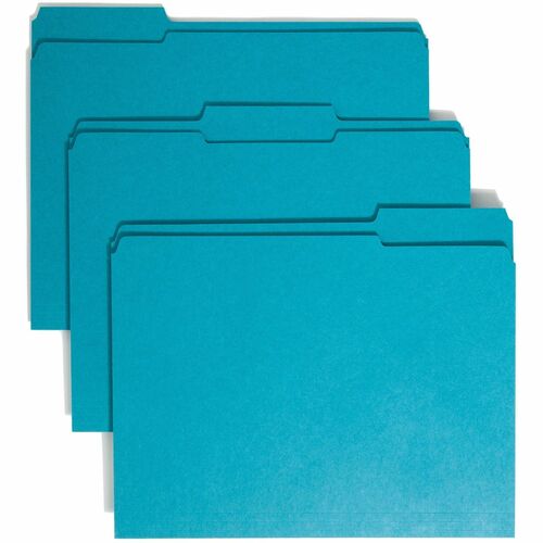 Smead Smead 13134 Teal Colored File Folders with Reinforced Tab