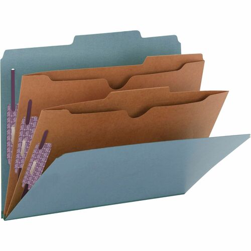 Smead Smead 14081 Blue Pressboard Classification Folders with Pocket-Style D