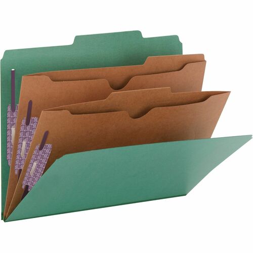 Smead Smead 14083 Green Pressboard Classification Folders with Pocket-Style
