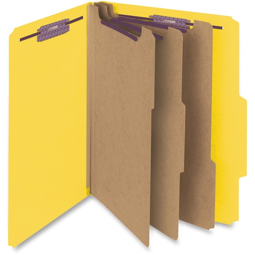Smead Smead 14098 Yellow Colored Pressboard Classification Folders with Safe
