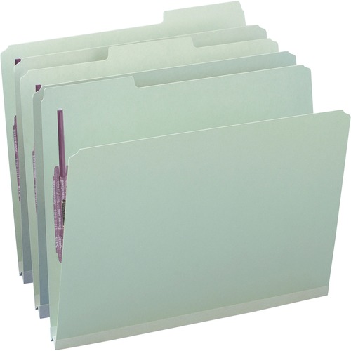 Smead Smead 14931 Gray/Green Pressboard Fastener File Folders with SafeSHIEL