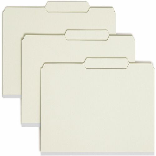Smead Smead 14980 Gray/Green Pressboard Fastener File Folders with SafeSHIEL
