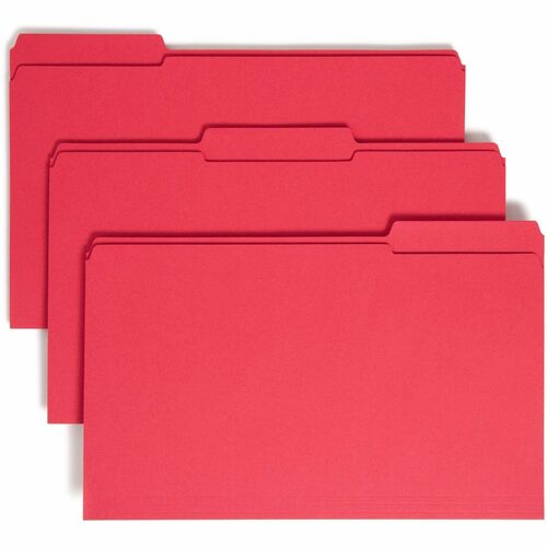 Smead Smead 17734 Red Colored File Folders with Reinforced Tab