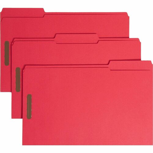 Smead Smead 17740 Red Colored Fastener File Folders with Reinforced Tabs
