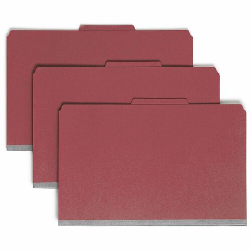 Smead 19031 Bright Red Colored Pressboard Classification Folders with