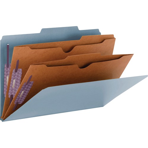 Smead Smead 19081 Blue Pressboard Classification Folders with Pocket-Style D