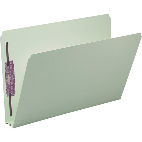Smead Smead 19910 Gray/Green Pressboard Fastener File Folders with SafeSHIEL