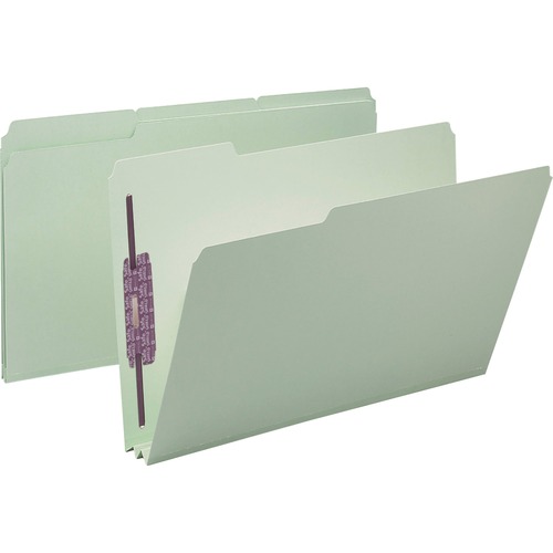 Smead Smead 19934 Gray/Green Pressboard Fastener File Folders with SafeSHIEL