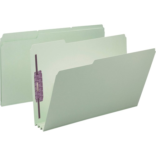 Smead 19944 Gray/Green Pressboard Fastener File Folders with SafeSHIEL