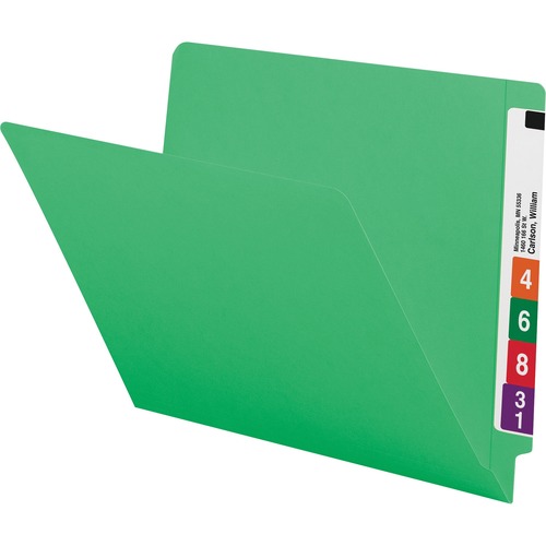 Smead 25110 Green End Tab Colored File Folders with Reinforced Tab
