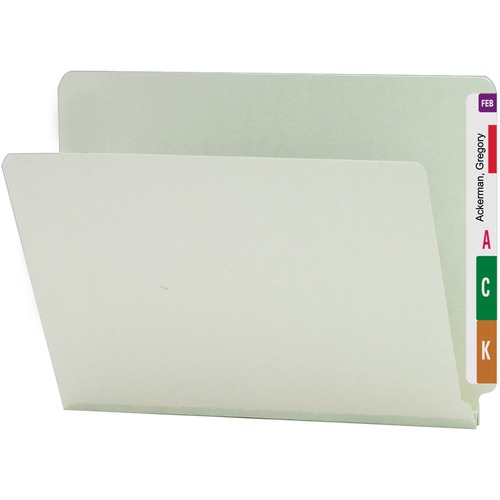 Smead 26200 Gray/Green End Tab Pressboard File Folders