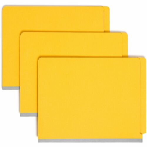 Smead 26789 Yellow End Tab Pressboard Classification Folders with Safe