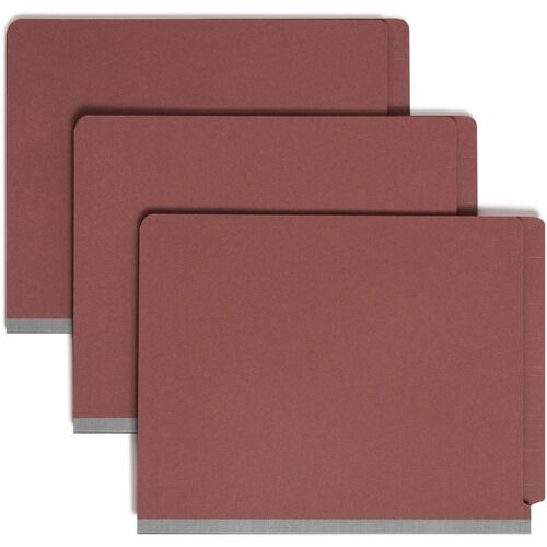 Smead 26855 Red End Tab Pressboard Classification Folders with SafeSHI