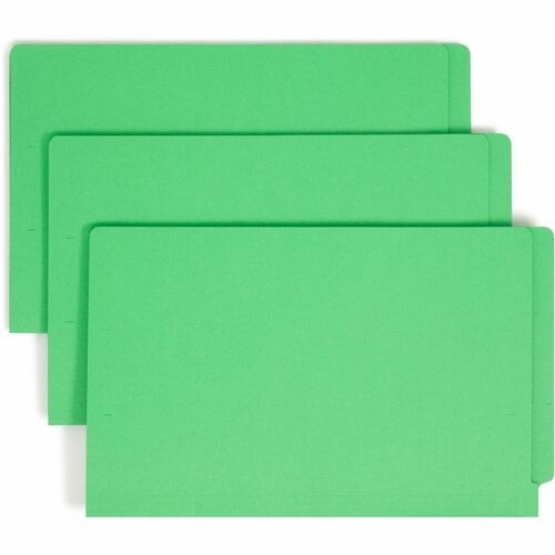 Smead Smead 28140 Green End Tab Colored Fastener File Folders with Reinforce