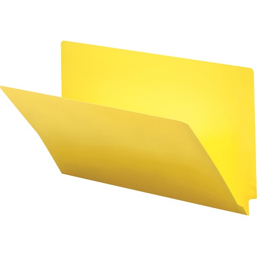 Smead 28940 Yellow End Tab Colored Fastener File Folders with Reinforc