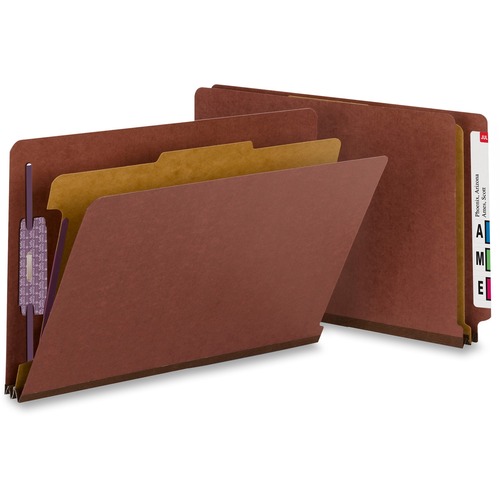 Smead Smead 29855 Red End Tab Pressboard Classification Folders with SafeSHI