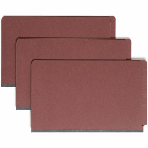 Smead 29860 Red End Tab Pressboard Classification Folders with SafeSHI