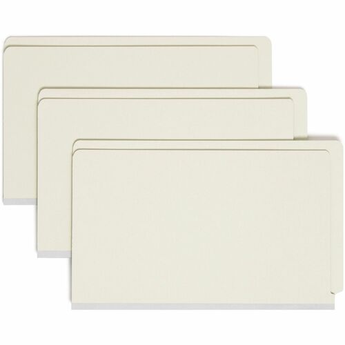 Smead Smead 37715 Gray/Green End Tab Pressboard Fastener File Folders with S