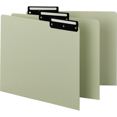 Smead Smead 50534 Gray/Green Pressboard Guides with Blank Tab