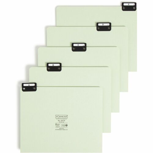Smead Smead 50576 Green Pressboard Guides with Alphabetic Indexed Sets