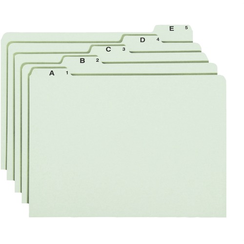 Smead Smead 52376 Green Pressboard Guides with Alphabetic Indexed Sets