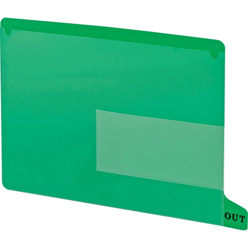 Smead Smead 61952 Green End Tab Poly Out Guides - Two-Pocket Style