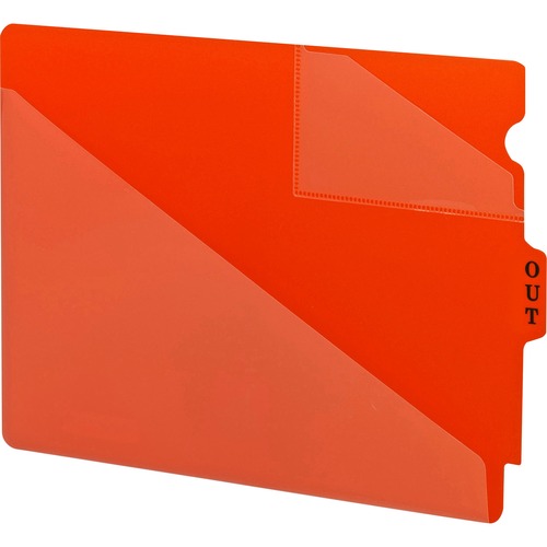 Smead Smead 61960 Red End Tab Poly Out Guides - Two-Pocket Style