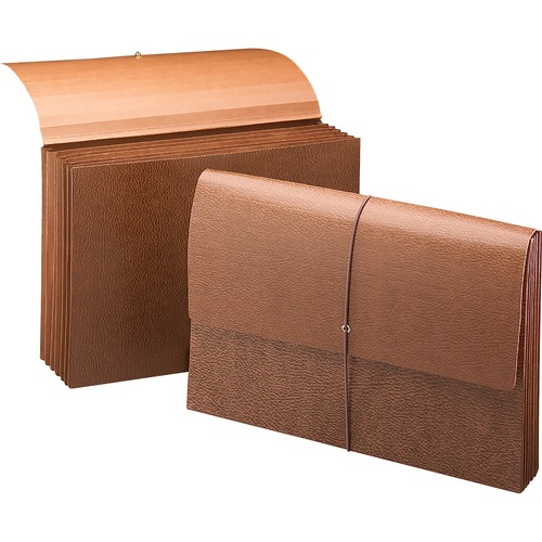 Smead 72375 Leather-Like Partition Wallets with Elastic Cord