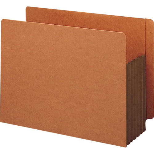 Smead 73691 Dark Brown Extra Wide End Tab File Pockets with Reinforced