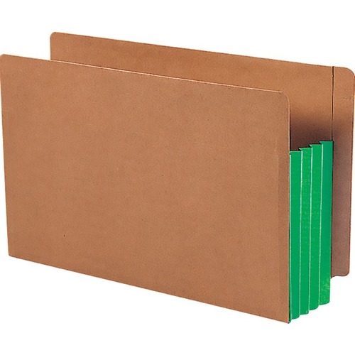 Smead Smead 74680 Green Extra Wide End Tab File Pockets with Reinforced Tab