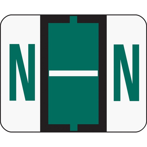 Smead 67084 Dark Green BCCR Bar-Style Color-Coded Alphabetic Label - N