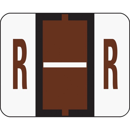 Smead 67088 Brown BCCR Bar-Style Color-Coded Alphabetic Label - R